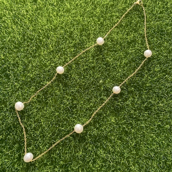 🆕 Genuine freshwater pearl station necklace - Picture 1 of 5